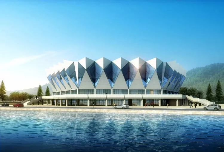 Stadiu di custruzzione in acciaio di forma cuncepitu