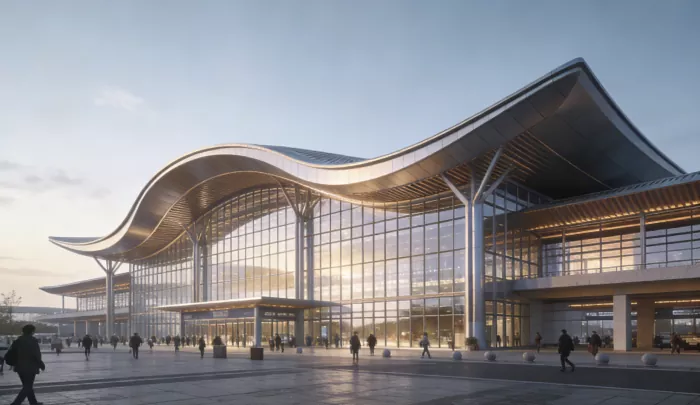 Green Prefabricated Train Station