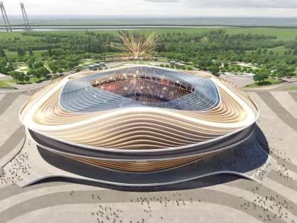 Strutture d'acciaio di grandi dimensioni per u stadiu