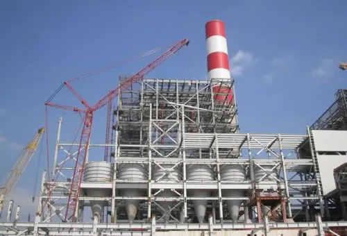 Strutture d'acciaio di a centrale elettrica