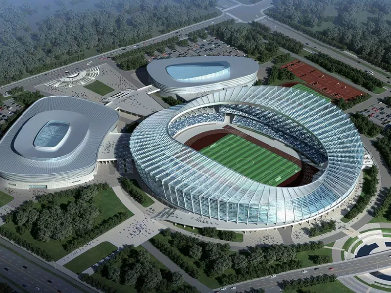 Struttura d'acciaio prefabbricata per u complexu di u centru sportivu