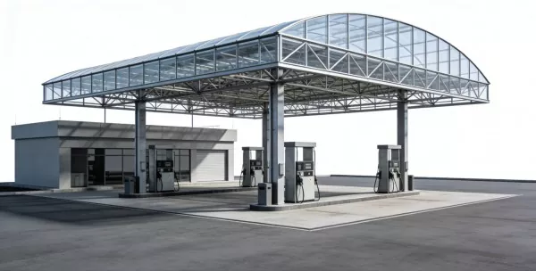 Stazione di benzina struttura in acciaio
