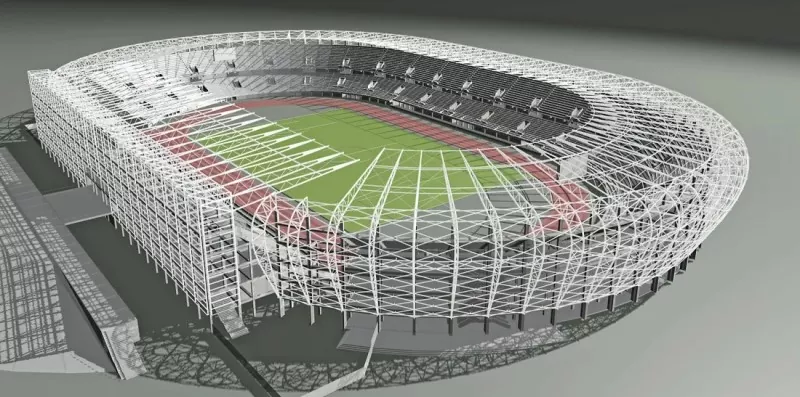 Stadiu à l'aria aperta di struttura in acciaio